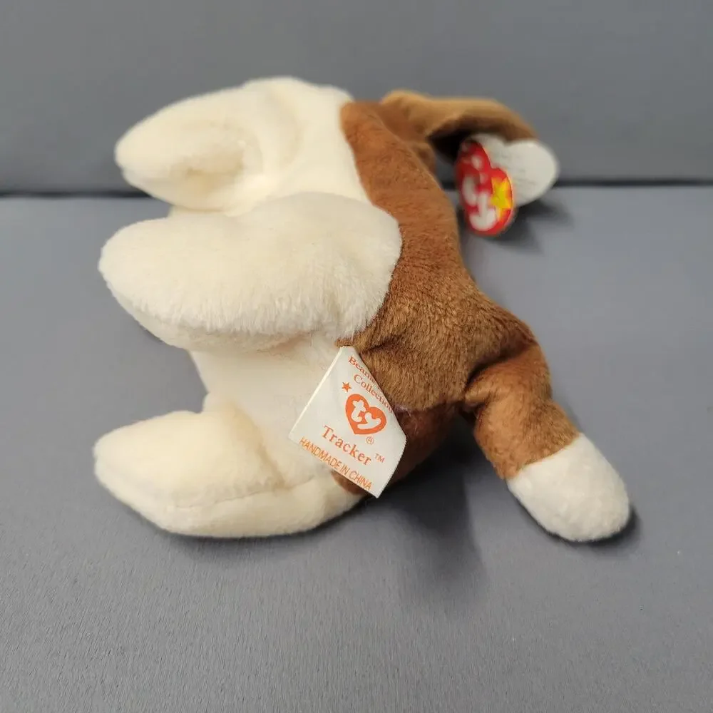 Vintage Ty‎ Beanie Baby Tracker Basset Hound Dog 1997 Plush Toy Tags 90s Gift